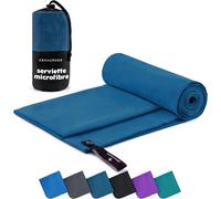 Microfibre Towel With Carry Bag-Compact,Quick-Drying And Absorbent Sports Towel,Size L,160 X 80 Cm,Navy Blue