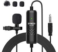 Microfono Lavalier, S6E Clip Mic 3.5mm Omnidirezionale 6 Metri Compatibile per Smartphone, Fotocamera, Tablet, Laptop, Computer