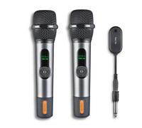 Micrófono NGS inalámbrico 2 4GHz dinámico con pantalla batería y receptor dual