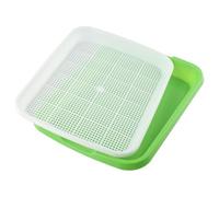 Microgreens Plateau de culture à 2 couches pour débutants et avancés | Base verte avec insert en maille blanche | Plateau de germination en plastique pour herbes de blé | Intérieur
