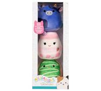 Micromallows Pack de 3 Peluches Micromallows Original Squishmallows, Ingred la Vache, Amelia Le Lait à la Fraise et Daisuke Le Beignet