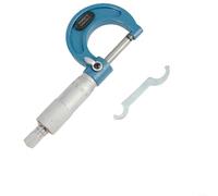 Micromètre de diamètre extérieur groupe 0-100 mm plage de mesure précise 0,01 mm sonde en carbure cimenté cadre robuste tige d'étalonnage cliquet d'arrêt métrique outil professionnel bricolage (0-25