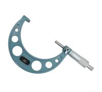 Micromètre extérieur de 0 à 12,7 cm avec résolution de 0,000 cm, finition chromée satinée et butée à cliquet pour une mesure précise du diamètre extérieur en génie mécanique et usinage, D