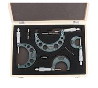 Micromètre numérique 4pcs Micromètre extérieur Set Machiniste Tool 0-4 "0-100mm 4 Précision 0,01 mm Précision Micromètre en carbure Kit de jeu de mesure Jauge d'épaisseur pour outils de mesure profess