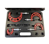 Micromètre numérique Jeu de micromètres extérieurs 0-25 mm-50 mm-75 mm-100 mm avec butée à cliquet standard, plage 0-100 mm, graduation 0,01 mm (jeu de 4 pièces) Jauge d'épaisseur pour outils de mesur