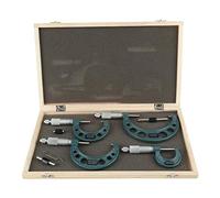 Micromètres Extérieurs Métriques 0-100mm, Jauge d'Épaisseur avec Étui, Mesure par Incréments de 0,01mm, 4 Pièces