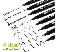 Micron Line Lettering Pen,Calligraphie Pens,Neelde Drawing Hand,Waterproof Pigment Sketch Art Markers,Pen Design,8pcs Per Set - Type 8pcs-1set