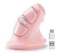 MicroPack Souris Ergonomique, Souris Verticale Sans Fil avec Récepteur USB A & Type-C, Design Ergo Réduit La Tension Musculaire, 6 Boutons 800/1200/1600 DPI Souris pour Windows, Mac, PC, Ordinateur