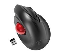 Micropack Souris verticale sans fil Trackball pour mains moyennes ou grandes - Souris USB ergonomique avec clics silencieux et boule de commande fluide pour ordinateur, ordinateur portable, Windows
