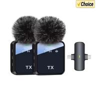 Microphone 3 en 1 pour iPhone/Android, sans fil, transmission 328 pieds, mini microphone pour enregistrement d'interview 1PCS Lavalier Mic