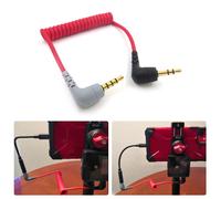 Microphone à câble enroulé TRS vers TRS, 3.5mm, couleur rouge, pour RODE SC7 BOYA, Micro-type, Video GO