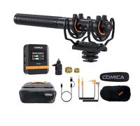 Microphone à canon Comica VM40 avec micro sans fil pour appareil photo, smartphone et PC, microphone super cardioïde avec contrôle par application pour l'enregistrement vidéo, le podcasting et l'inter