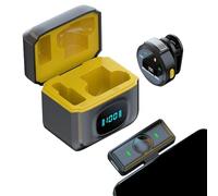 Microphone à clip sans fil - Microphone magnétique à clipser - Autonomie de la batterie 12 h pour médias, vlogging, caméra vidéo, chant social, musique, tournage en direct