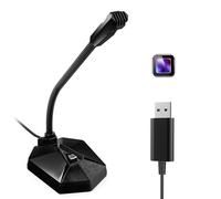 Microphone à condensateur avec filtre de bruit, 3.5mm, USB, Plug-n-play, avec veilleuse RGB, pour PC, ordinateur portable, jeu, Streaming en direct