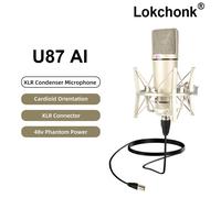 Microphone à condensateur cardioïde professionnel,U87 AI XLR,studio à domicile,podcasting statique,voix off,streaming - Type U87 AI(26MM) #A