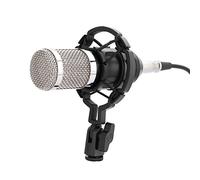 Microphone à condensateur, Microphone Audio Professionnel BM-800 Micro d'enregistrement sonore de Studio avec Support Antichoc pour la Diffusion d'enregistrement Radio Studio