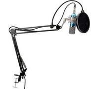 Microphone à condensateur Podcasting Studio Enregistrement pour Ordinateur avec Microphone Réglable Suspension Perche Ciseaux Bras Microphone Kits Bleu Bleu G
