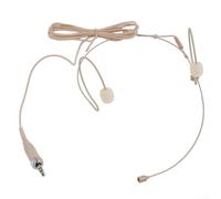 Microphone à double crochet d'oreille pour systèmes sans fil Sennheiser, microphone à condensateur beige avec connecteur de verrouillage de 3,5 mm et câble de 1,2 m