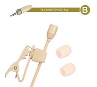 Microphone à pince Lavalier beige,3.5mm,3 broches,4 broches,XLR,sans fil,mains libres,portable,mini stéréo,HiFi - Type B(For Sennheiser)