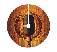 Microphone avec imprimé notes de musique - Jupe de sapin de Noël rustique, parfaite pour la décoration de la ferme, la décoration de sapin de Noël