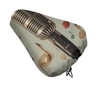 Microphone avec note de musique - Housse de siège de vélo pour homme et femme - Hydrofuge - Coussin de siège réglable pour vélo en plein air