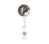 Microphone avec notes de musique rétractable, porte-badge avec pince crocodile, porte-badge léger et rétractable, porte-badge amusant pour infirmières, enseignants, employés de bureau