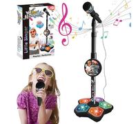 Microphone avec Stand pour Les Enfants, Machine de karaoké de gamine Debout réglable avec des Microphones pour Enfants légers et détachables pour Chanter, Microphones pour Chanter