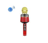 Microphone YONIS Microphone Bluetooth Haut Parleur Intégré Micro Karaoké Live iOS Android Rouge
