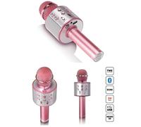 Microphone Bluetooth - LENCO - RGB - Rose - Batterie 12h - Lumières RGB - 3W