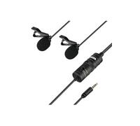 Microphone Boya Microphone BY-M1DM Cravate Double Omni-directional à Condensateur pour Smartphone DSLR Caméra Caméscope Enregistreur