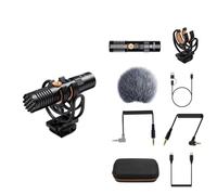 Microphone Canon Compatible avec caméra COMICA avec Support Antichoc et condensateur cardioïde for Enregistrement sur Smartphone, Reflex numérique et caméra d'action(with Lightning Cable)