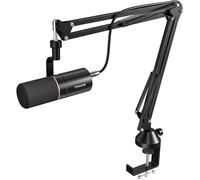 Microphone cardioïde USB/XLR noir - TONOR - TD510+ - Bras de support - Prise casque 3,5 mm - Bouton muet - Câble 200 cm