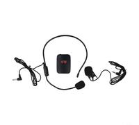 Microphone casque sans fil, 1 transmetteur FM avec cravate et micro monté sur la tête pour une transmission audio claire jusqu'à 30 m, idéal pour les conférences, l'enseignement des discours