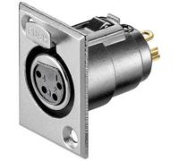 Microphone chassis femal socket - with locking mechanism and gold plated contacts, 4 pins