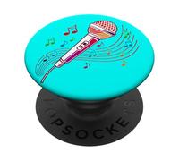Microphone coloré - Micro Note de Musique Arc-en-Ciel - karaoké PopSockets PopGrip Adhésif