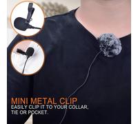 Microphone Cravate, Cvm-V02C Micro Cravate Compact, 1.8 M Microphone Pour Canon Nikon/Sony/Appareil Photo Reflex/Numérique Smartphone Podcast Interview(2 Pack)[Z3918]