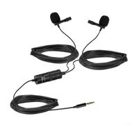 Microphone cravate filaire haute définition à clipser pour téléphones portables, entretiens, karaoké, enregistrement pour sessions Noir