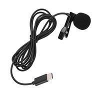 Microphone Cravate Lavalier, Microphone à Pince de Haute qualité pour Enregistrement D'interview, Appareil de Type C, Longueur 1,45 M, Noir