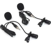Microphone cravate mains libres en métal 3,5 mm avec connecteur à vis extérieur pour émetteur sans fil Sennheiser - Microphone à condensateur antibruit, voix claire (2 microphones)