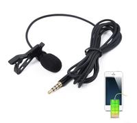 Microphone cravate omnidirectionnel à clipser 3,5 mm avec cache-vent pour téléphone portable et ordinateur