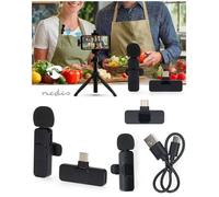Microphone Cravate PC Portable- Smartphone-Tablette - Sans Fil - USB Type-C- USB-C- Femelle Bouton marche arrêt intégré