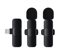 Microphone cravate sans fil 2 en 1 pour enregistrement vidéo Facebook Live Stream Youtubeurs Vloggers Interview Clip Plug Play Synchronisation automatique du bruit Condensateur portable léger