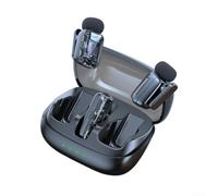 Microphone cravate sans fil avec étui de charge, charge rapide, distance de transmission jusqu'à 30 mètres, capture sonore omnidirectionnelle à 360°, faible latence de seulement 15 ms,
