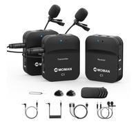 Microphone cravate sans fil - DEBSY C1X Duo - 2,4 GHz - Jack TRS 3,5 mm - Kit 2 émetteurs + 1 récepteur
