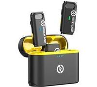 Hollyland Lark M1 Micro Cravate sans Fil Annulation Active Bruit 200m Portée, 20H Utilisation, Ultra-Mini Portable, Système de Microphones Lavalier pour DSLR Caméra iPhone Android PC (Noir Duo)