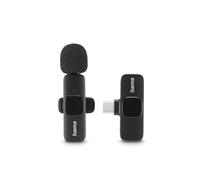Microphone Cravate sans fil Micro Lavalier USB-C à clipser (Réduction du bruit, portée 20m, pour iPhone, Android, iPad, idéal enregistrement vidéo, streaming, interview, vlog, TikTok, YouTube) Noir