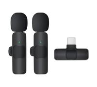 Microphone cravate sans fil, microphone cravate à clipser avec réduction du bruit, pour enregistrement vidéo, Tiktok, Youtube, Vlog Podcast Content Creator (noir)