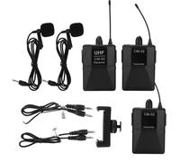 Microphone cravate sans fil - SONEW - UHF 16 canaux - 1 pour 2 - Réduction du bruit - Portée 50m