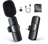 Microphone Cravate sans Fils, MOMAN CP1(A) 2.4GHz Micro Wireless Lavalier (Lightning Adaptateur), avec 1 Émetteur & 1 Récepteur pour
