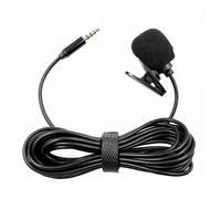 Microphone cravate stéréo mini filaire avec prise jack 3,5 mm, compatible avec téléphones portables, tablettes et ordinateurs portables.